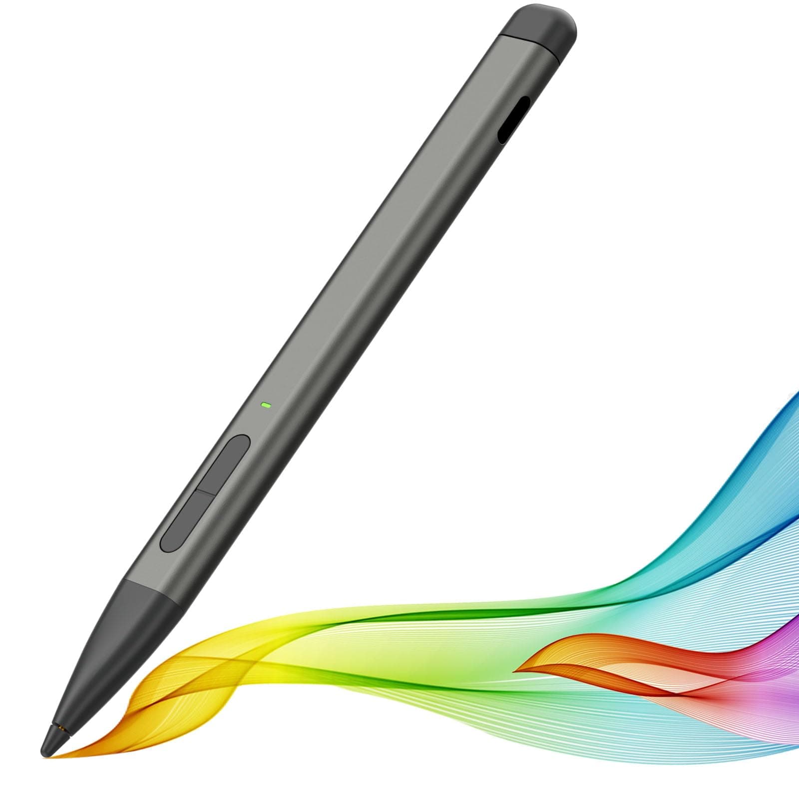 スリムペン2 Microsoft Surface用 4096圧力、消しゴム&右クリック、手のひらリジェクション、グラファイトペン先、Surface Pro 12/11/10/9/8/7/6/5/4/X、Surface Go 4/3/2、Book 3/2/1、Laptop1-6、Surface Studio 2+/2用