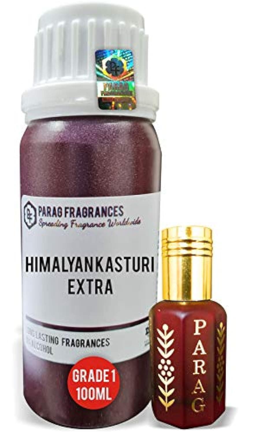 Parag Fragrances Himalyan Kasturi Extra Attar 100Ml (With Empty Fancy Bottles) Natural Attar / Long Lasting Attar / Bhapka Processed Attar For Clothes And Religious Use