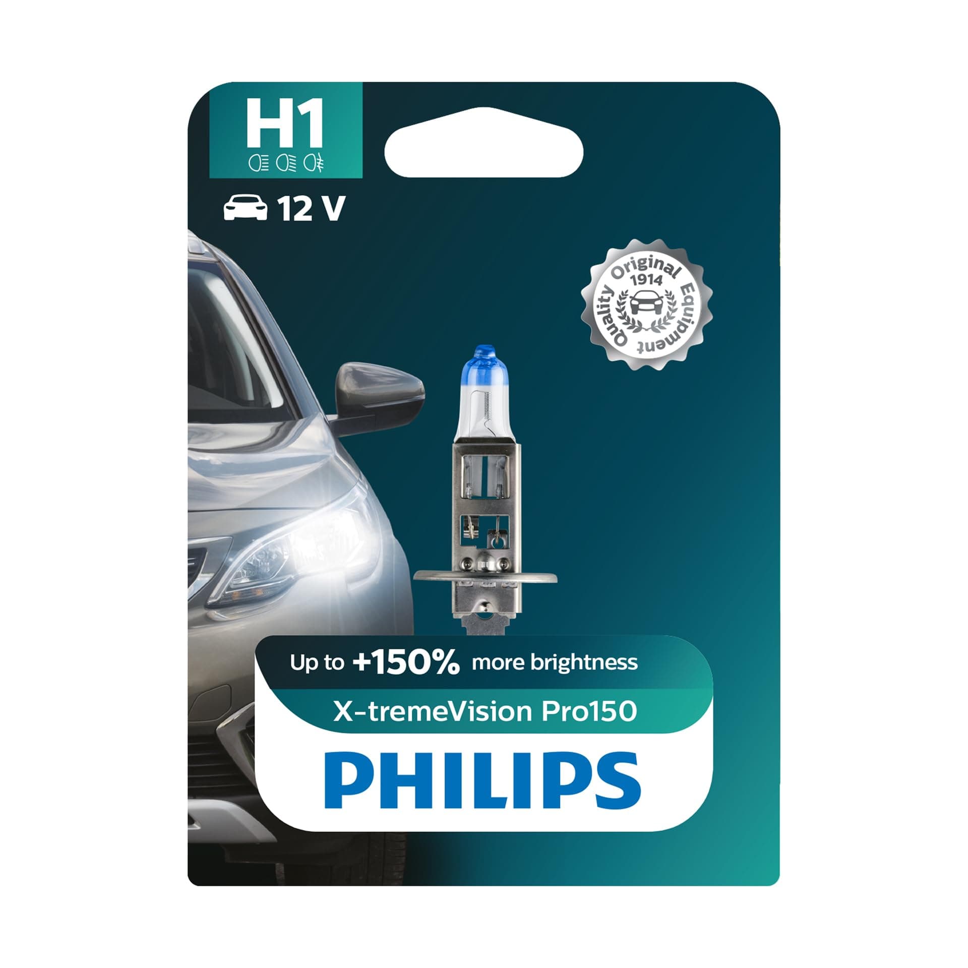 Philips X-tremeVision Pro150 H1 car headlight bulb +150%, single blister