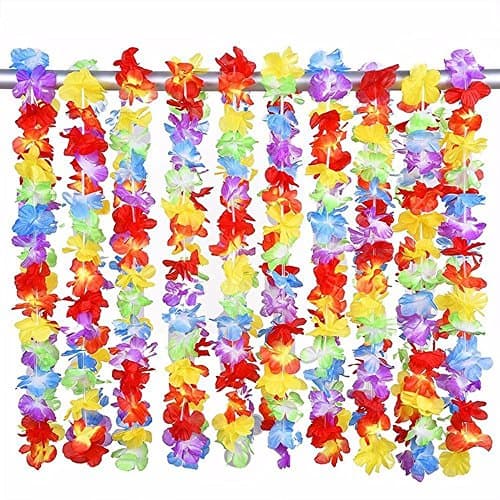 Hawaiian Leis (🌸 30-Count 🌸) - Luau Lei party, Beach Party Favor, Wedding, Holiday Decorations, Party Supplies, Kids Dress up hawaiian leis Headband