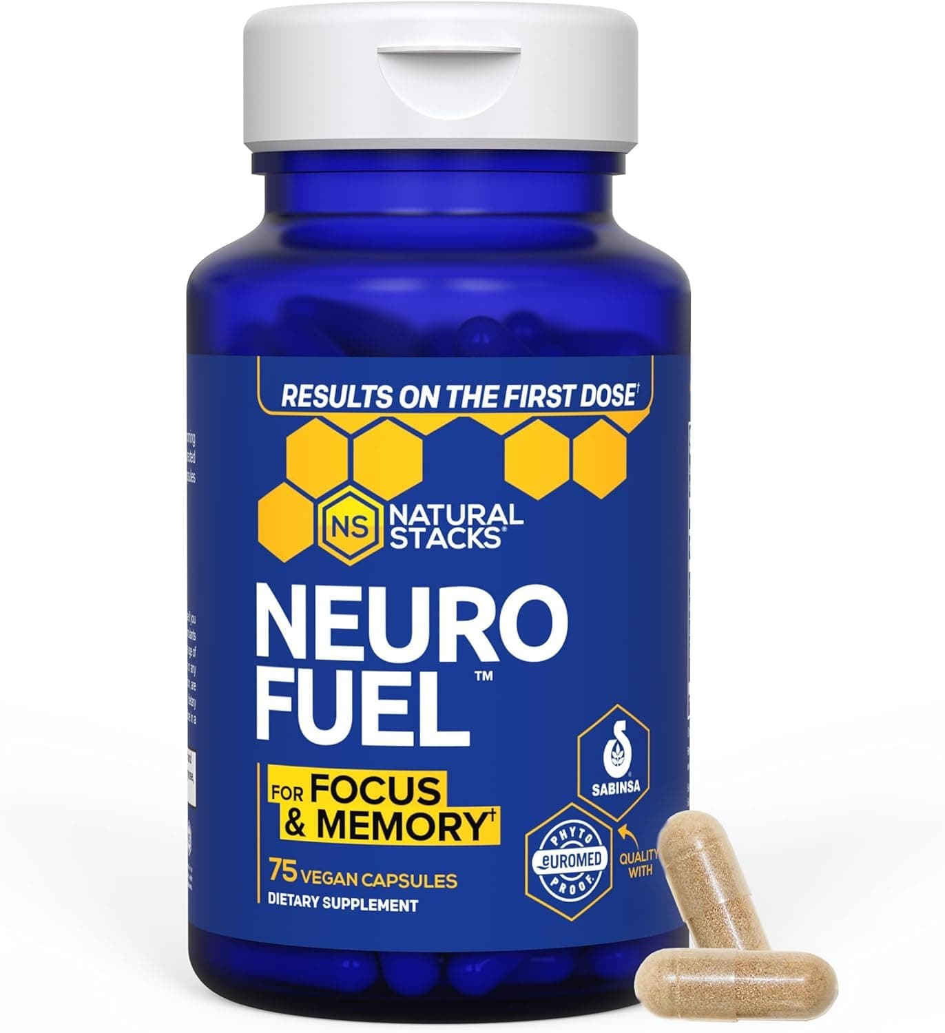 Original NeuroFuel Nootropic Brain Support Supplement - 750mg L-Carnitine & 500mg L-Phenylalanine - Brain Supplement for Memory and Focus* - 75 Focus Pills