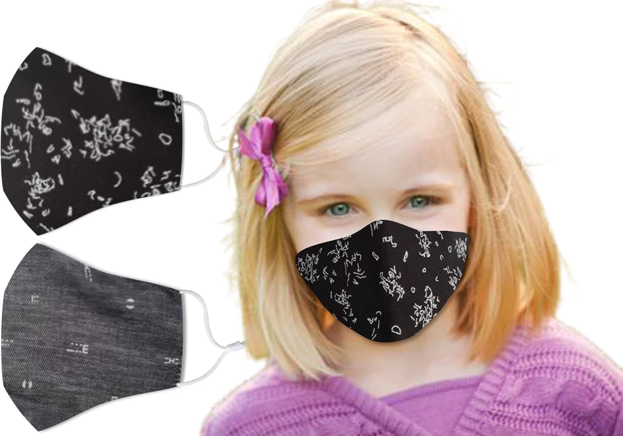 El Regalo (2 PCs Pack) Unisex 3 Layers Cotton Reusable & Washable Face Masks With Adjustable Ear Loops | Adjustable Red Black Checks Cotton Face Cover Dust Masks (Kids, Kids Prints)