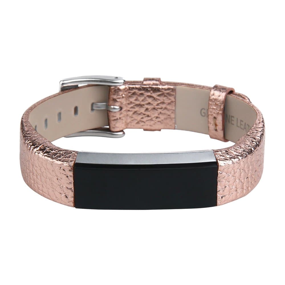 YPYS Leather Strap Compatible Fitbit Alta and Alta HR,Adjustable Replacement Sport Straps Band Compatible Fitbit Alta/Alta HR Fitness Wristband Rose Gold