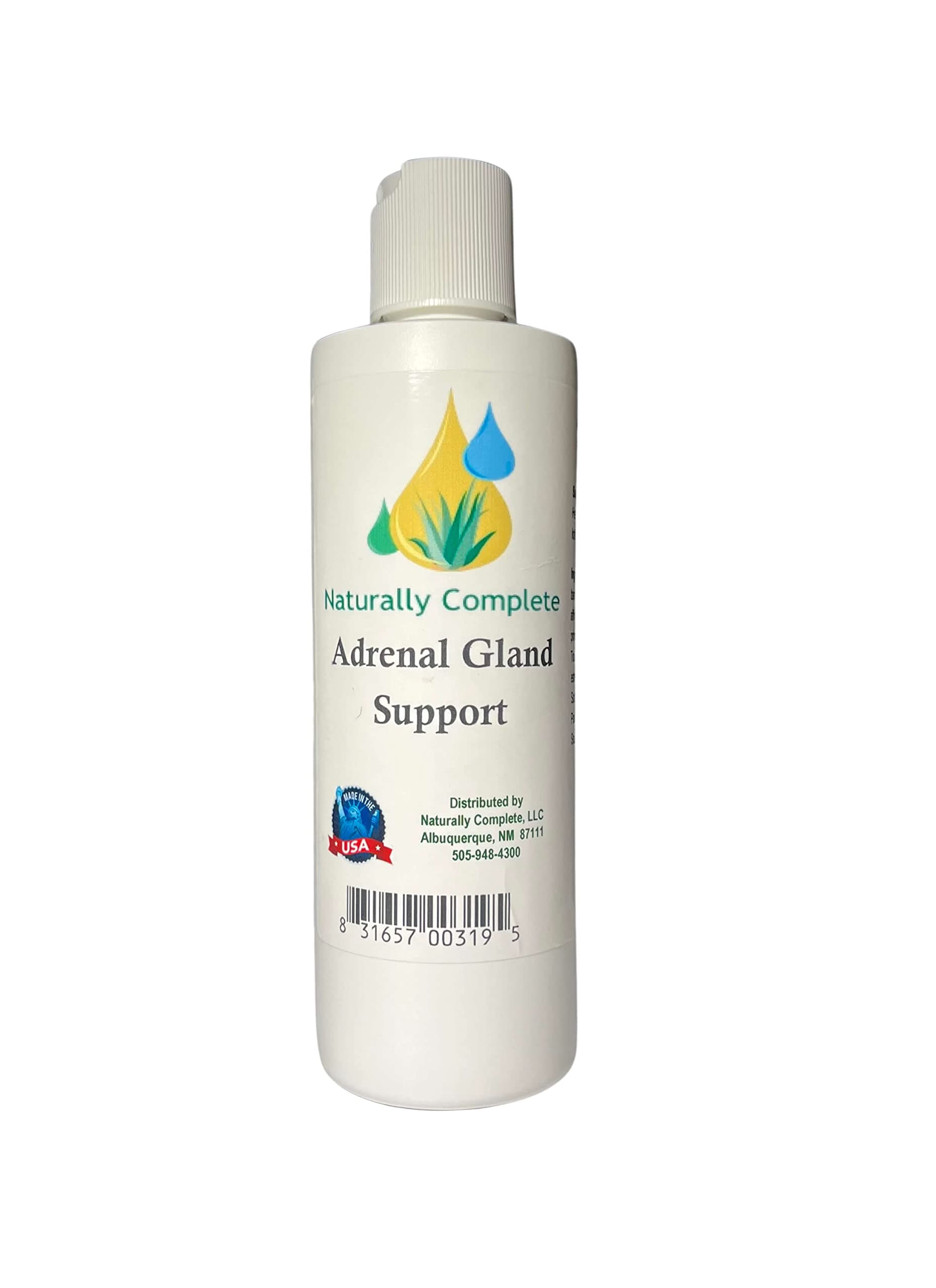 Adrenal Gland Support Lotion 8 oz Bottle | Non-GMO | No Soy | Unscented | Made In The USA