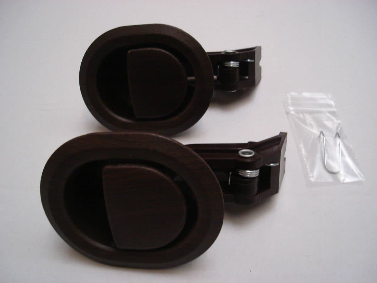 2 X BROWN PLASTIC REPLACEMENT HANDLES FOR RECLINER CHAIRS ARH7