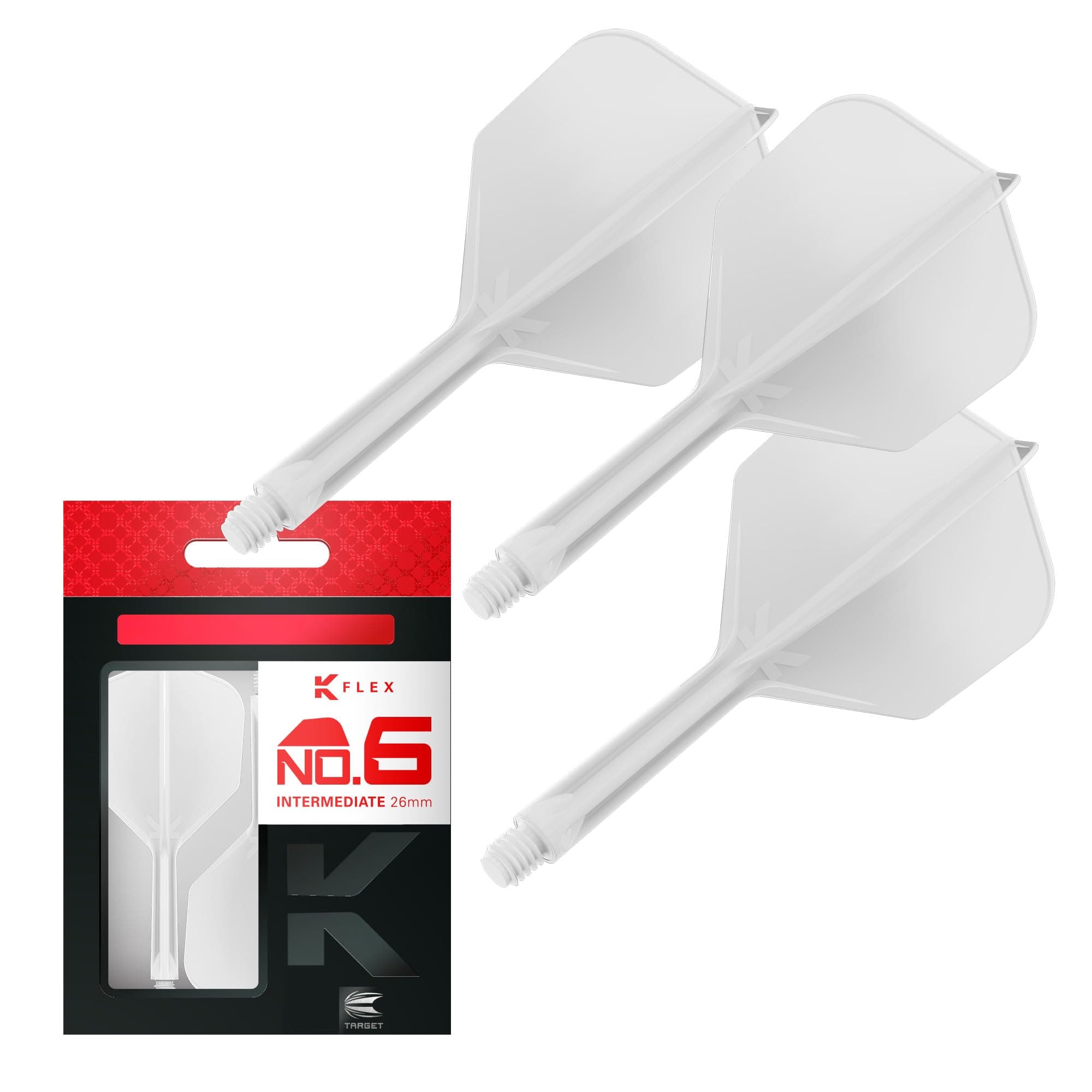 Target Darts K Flex Integrated Dart Flights And Shafts, No.6 | Pack Of 3 K-Flex - No6, Kflex All In One Moulded Dart Flight & Stem Lengths: Short, Intermediate & Medium | Professional Dart Accessories