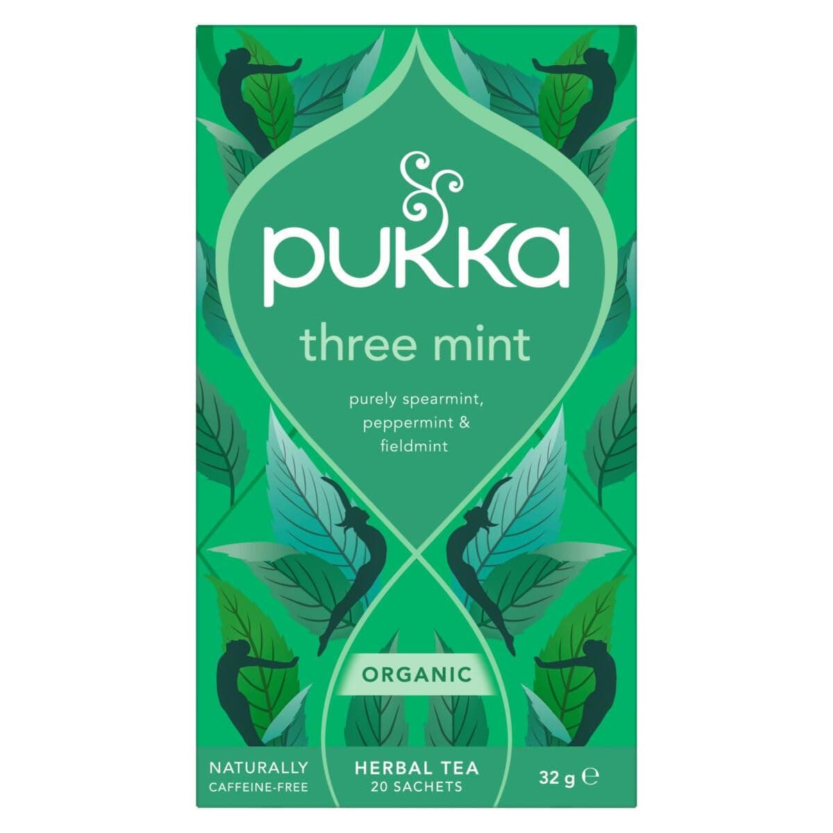 Pukka Herbs | Three Mint Organic Herbal Tea | Infusion Selection With Spearmint, Peppermint & Fieldmint | Ideal For Digestion | Sleep Tea | 20 Teabags