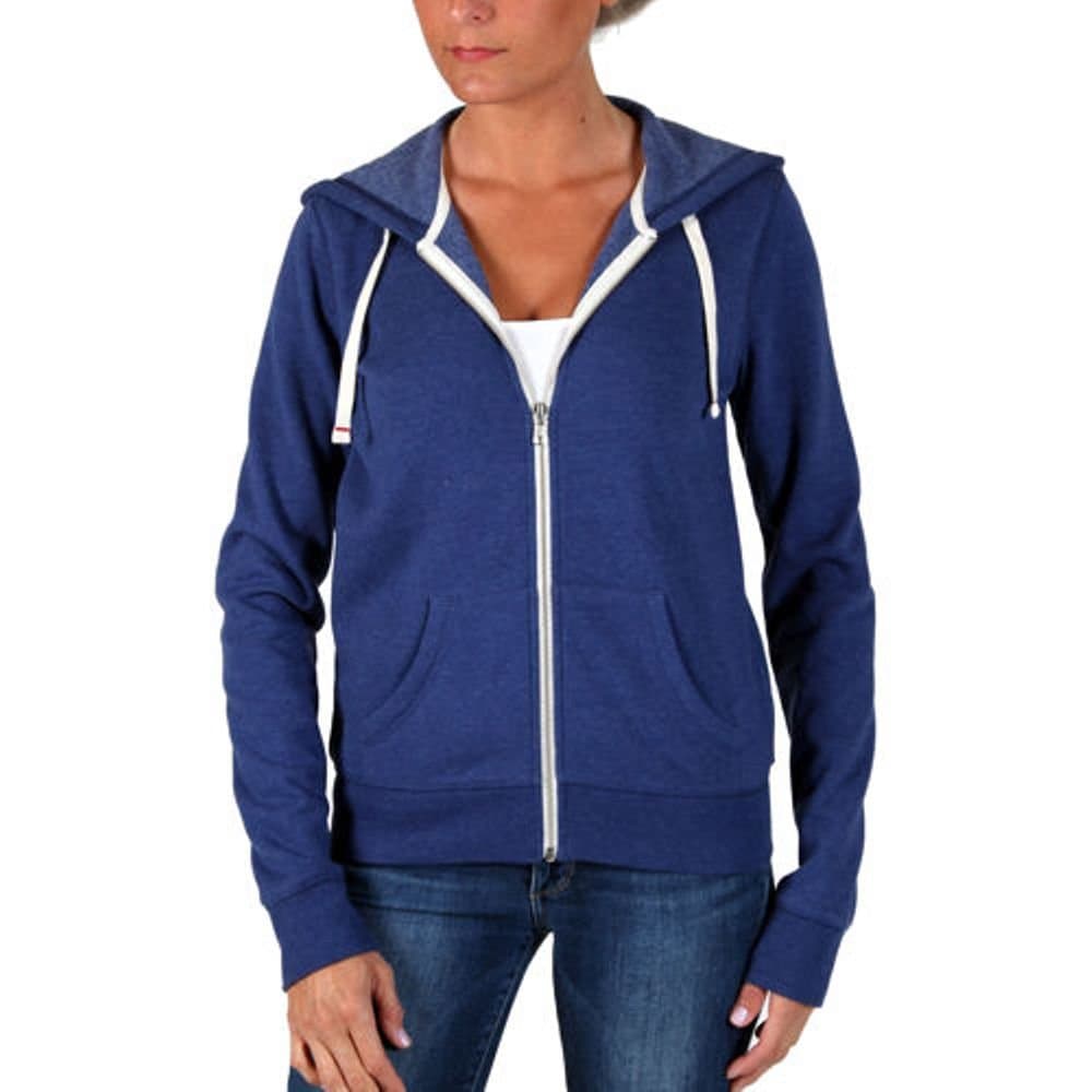 Abbot + Main Women's Full Zip Fleece Hoodie-Blue, Royal Blue