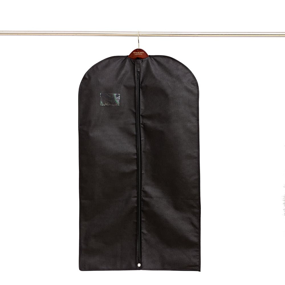 Ezihom 60" Breathable Garment Bags for Luggage, Dresses, Linens, Storage or Travel, Black Non-Woven Suit Garment Covers