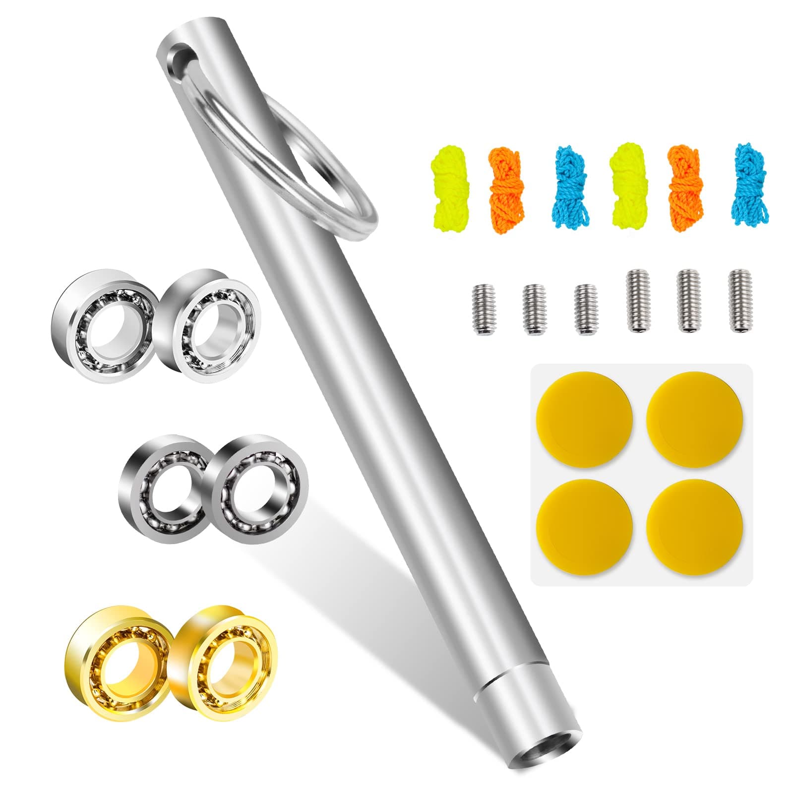 MAGICYOYO Complete Yoyo Bearing Pack - Golden Unresponsive + Size C Responsive + Removal Tool + 6 Strings + 6 Axles