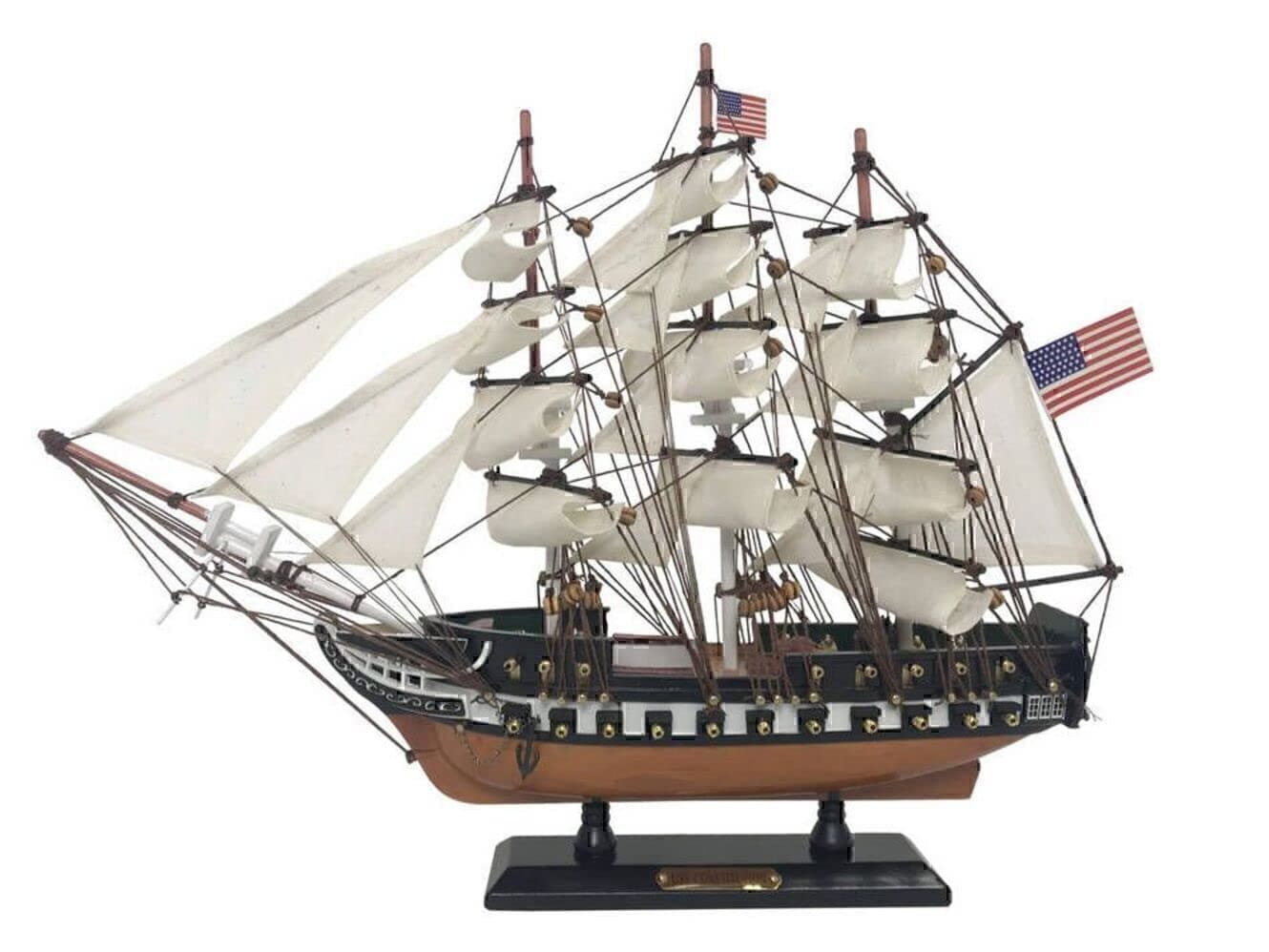 Hampton Nautical Wooden USS Constitution Limited Tall Ship Model 15" - Model Wooden Boat - Model