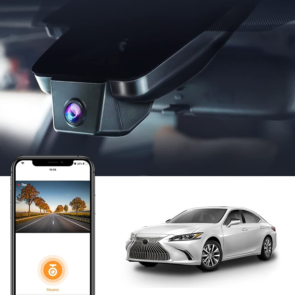 4K Dash Cam Suitable for Lexus ES 2019-2025 ES350 ES300h F Sport ES250, OEM Style, 2160P UHD Video, Built-in WiFi & APP, Loop Recording, G-Sensor, Plug&Play, 64GB Card