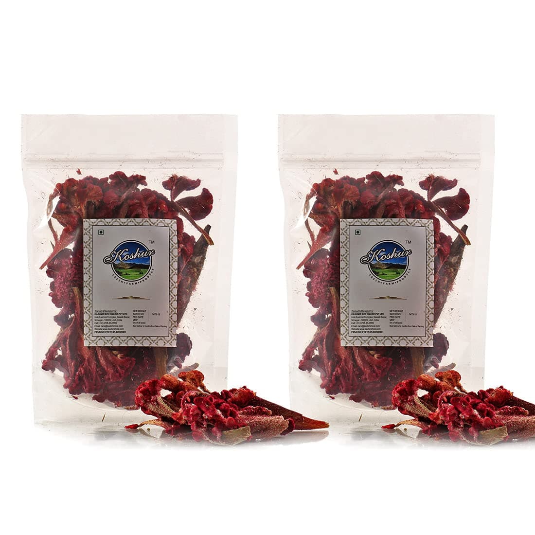 Koshur Kashmiri Dried Cockscomb Flower (Mawal) 800 grams, Authentic Ready Masalas & Curry Flower Ingredient, Organic, Rich Flavor, Natural Color, Traditional Kashmiri Spice