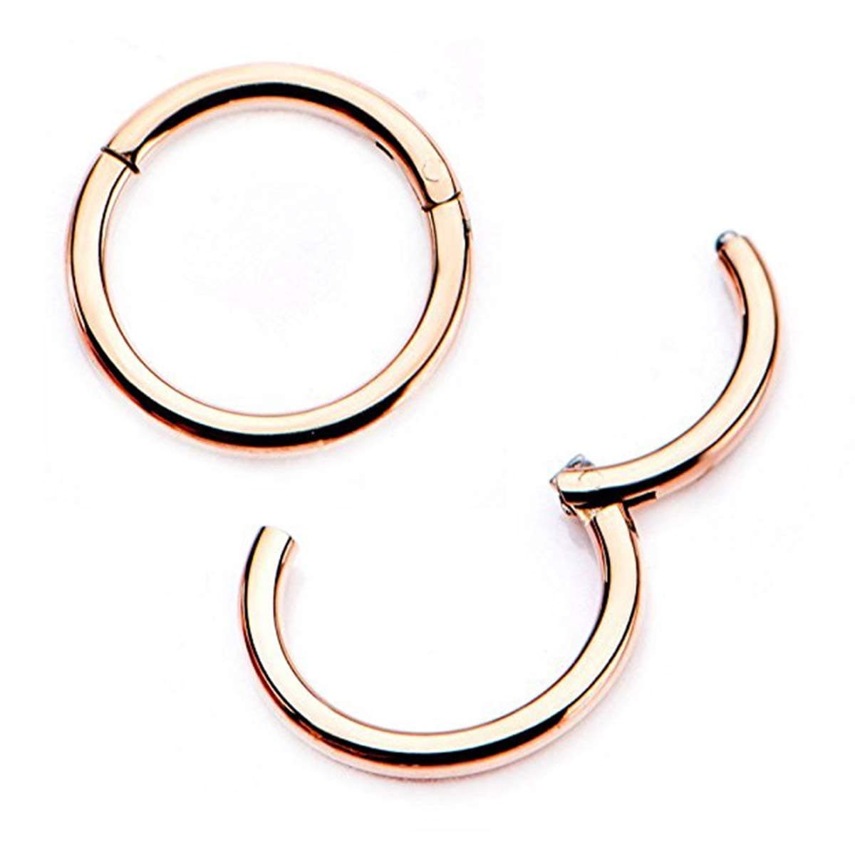1Pair 16G 18G Hinged Clicker Segment Septum Lip Nose Hoop Rings Helix Daith Cartilage Tragus Body Piercing jewelry