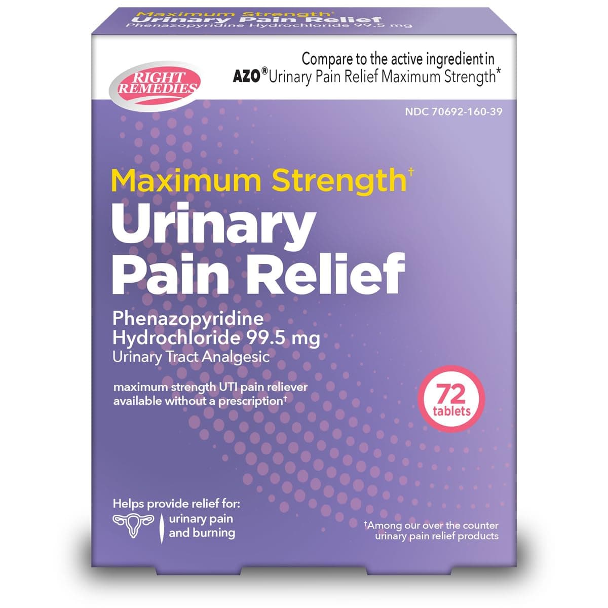 Correct Remedies Urinary Pain Relief Phenazopyridine Hcl 99.5Mg Tablets | Maximum Strength Otc For Rapid Uti Pain Relief, Burning & Bladder Discomfort | Gen