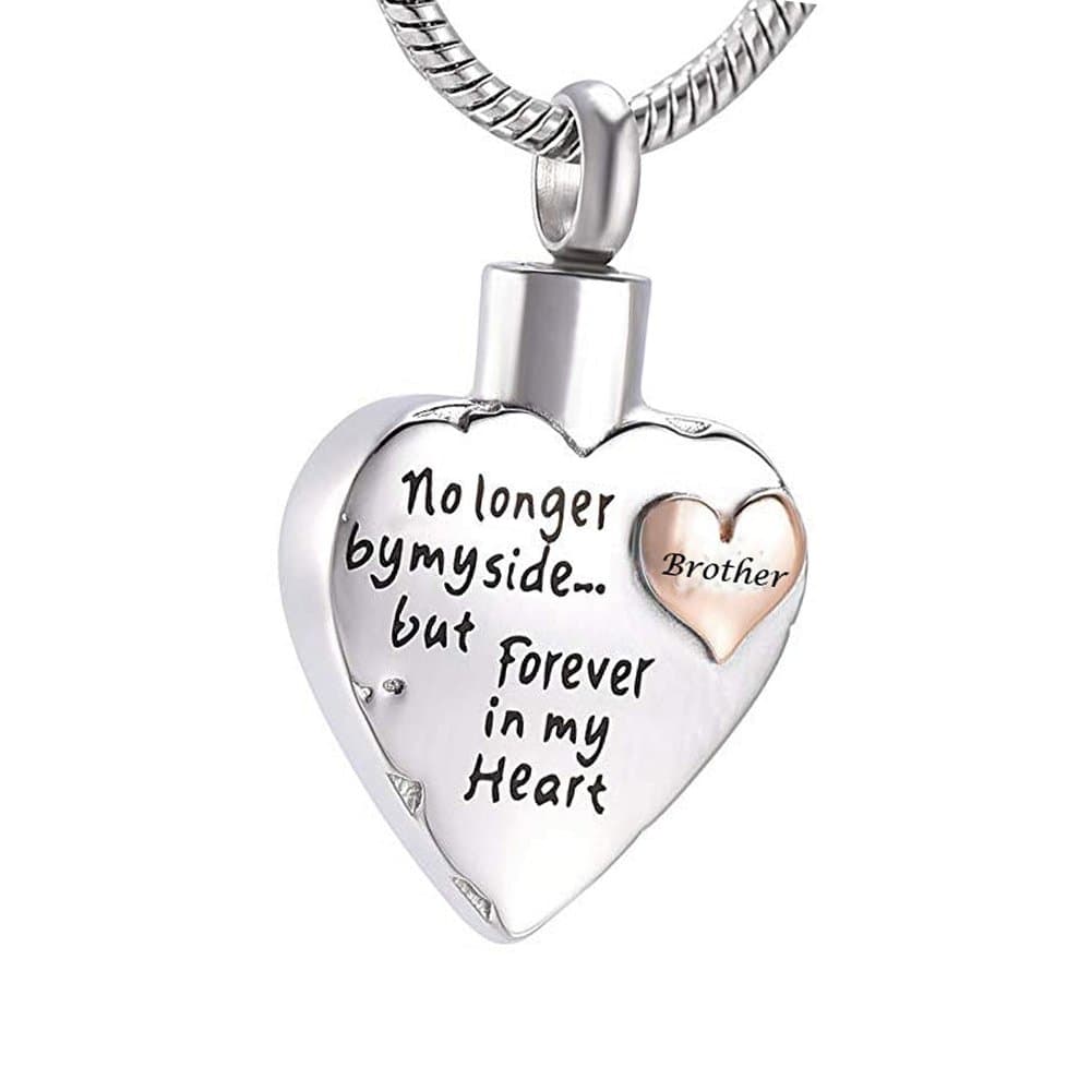 MCJKPNo Longer By My Side Forever in My Heart Cremation Jewellery Urn Necklace for Ashes for Mama Ashes Holder Keepsake Pendant Memorial Gifts