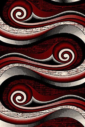 PlanetRugs Inc Jewel Hand Carved 3D Effect Modern Abstract Contempo Area Colorful Luxury Rug for Bedroom, Living Room, Dining Room 5X7 Carpet 11218 Gray Grey Red Black White