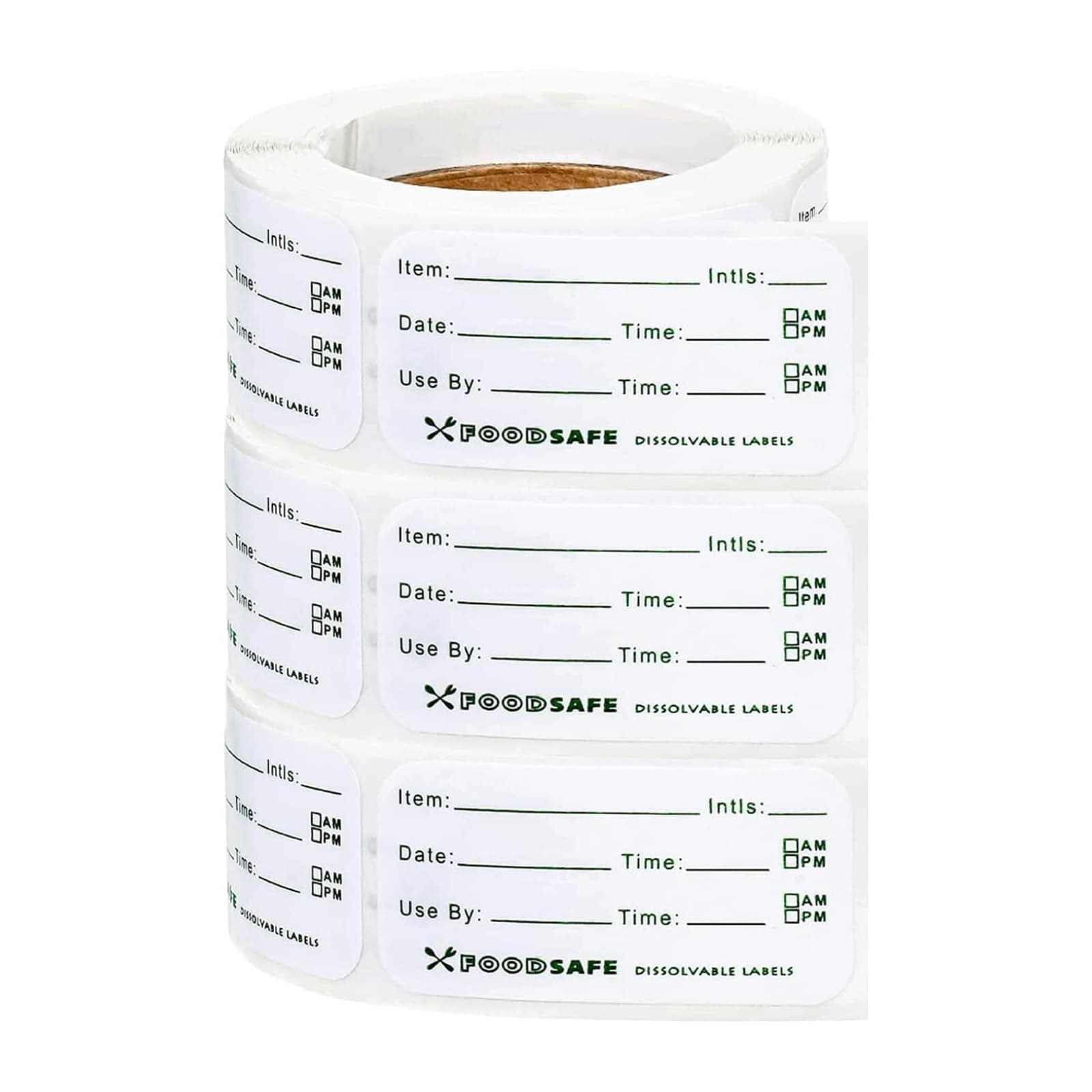 3 Rolls Food Storage Labels, 900 Pcs Removable Freezer Labels, Dissolvable Food Date Classification Labels, Used for Glass, Metal, Plastic Containers, Refrigerator, Home and Restaurant