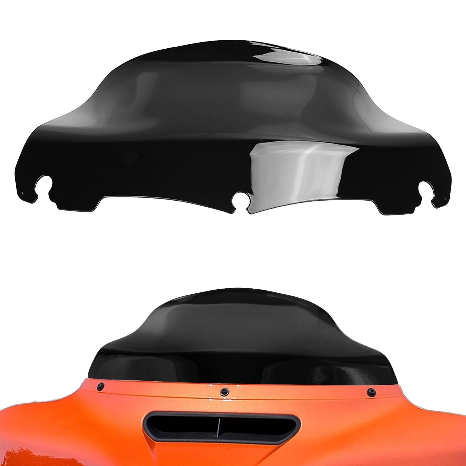 9" Black Wave Motorcycle Batwing Fairing Windshield Windscreen Wind Splitter Fit for 2015-2024 for Harley Touring Street Glide/Electra Glide