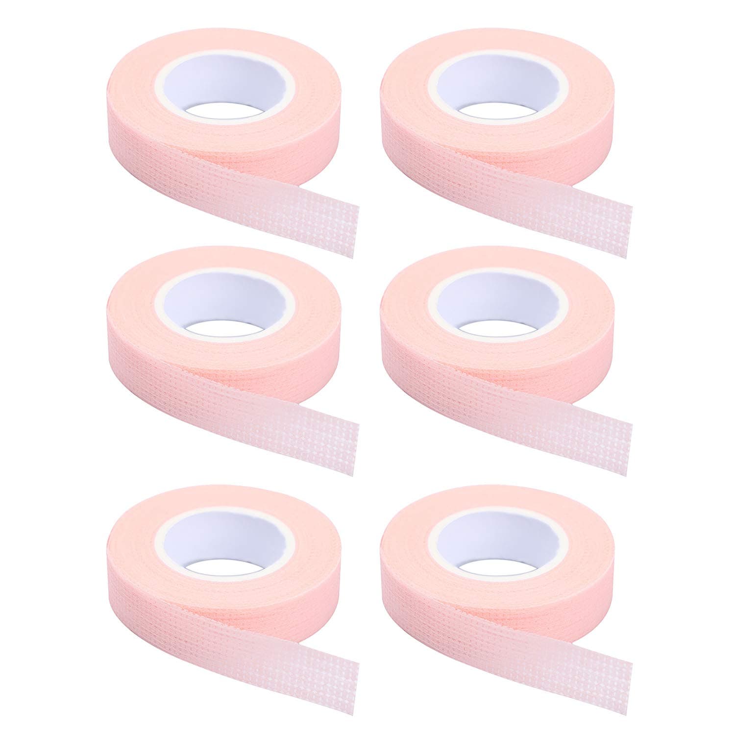6 Rolls Eyelash Tape, Adhesive Fabric Eyelash Extension Tape, Breathable Micropore Fabric Tape for Eyelash Extension Supplies,9 m/10 yard Each Roll (Pink)