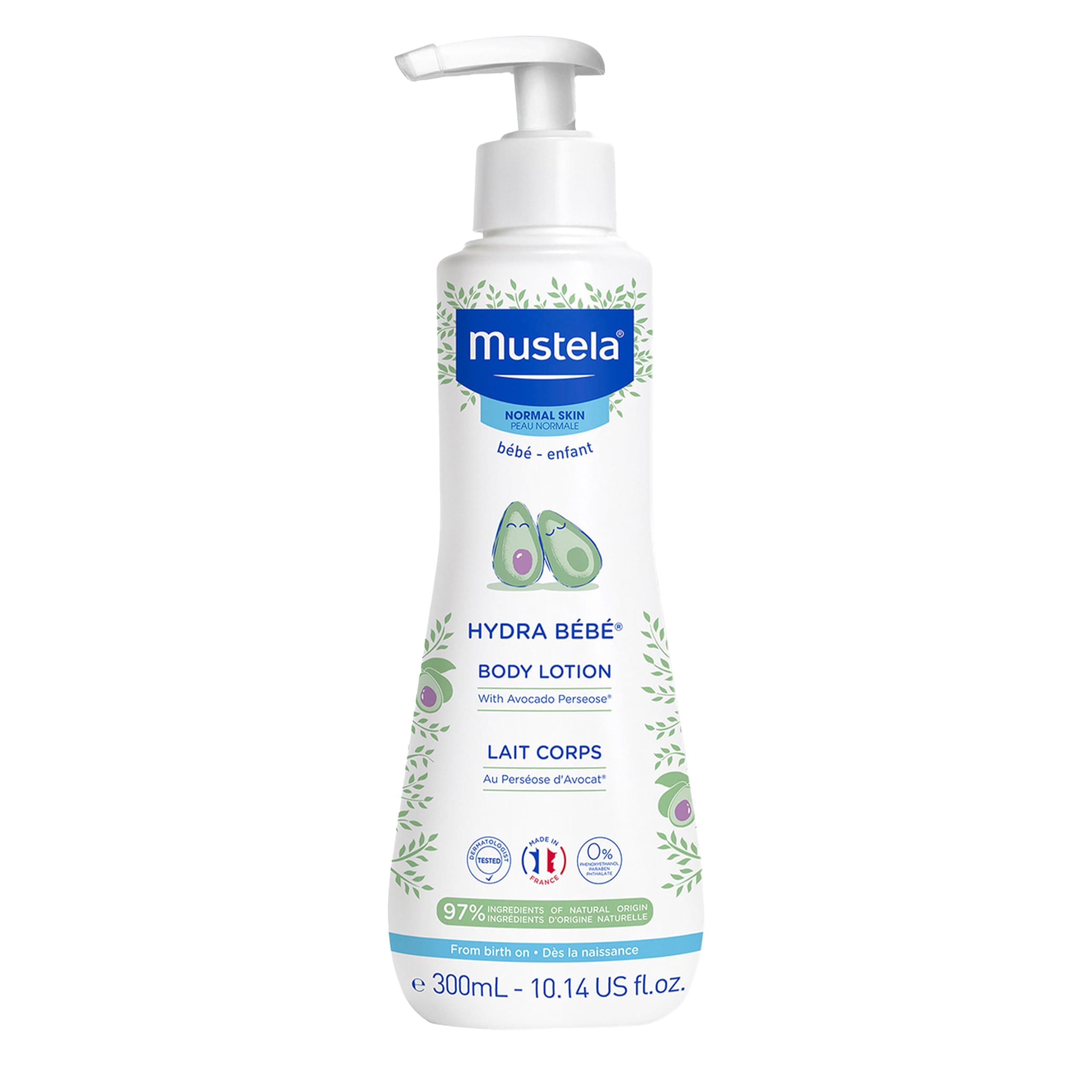 Mustela Hydra Bebe Body Lotion - Daily Moisturizing Baby Lotion with Natural Avocado, Jojoba & Sunflower Oil – Various Sizes