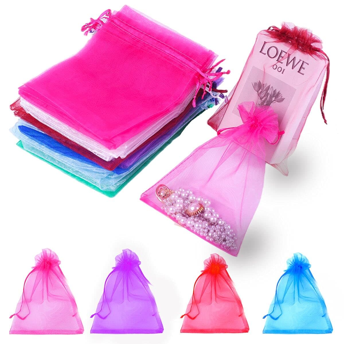 LYSXP 5X7 Inches Organza Gift Bags Jewelry bags Party Wedding Favor Gift Bags
