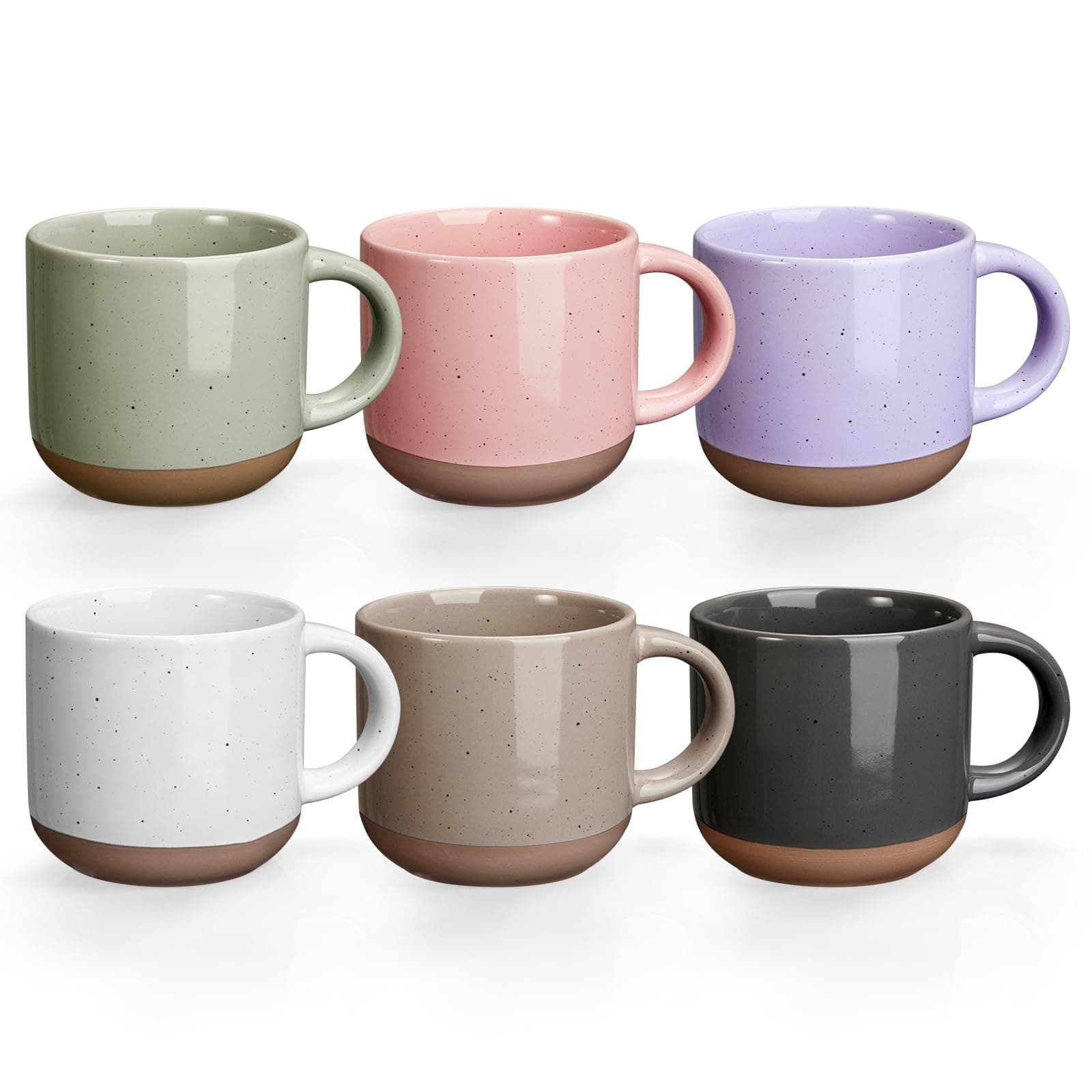 Porcelain Espresso Demitasse Cups Set of 6, 5 oz Capacity, Modern Style, Microwave & Dishwasher Safe