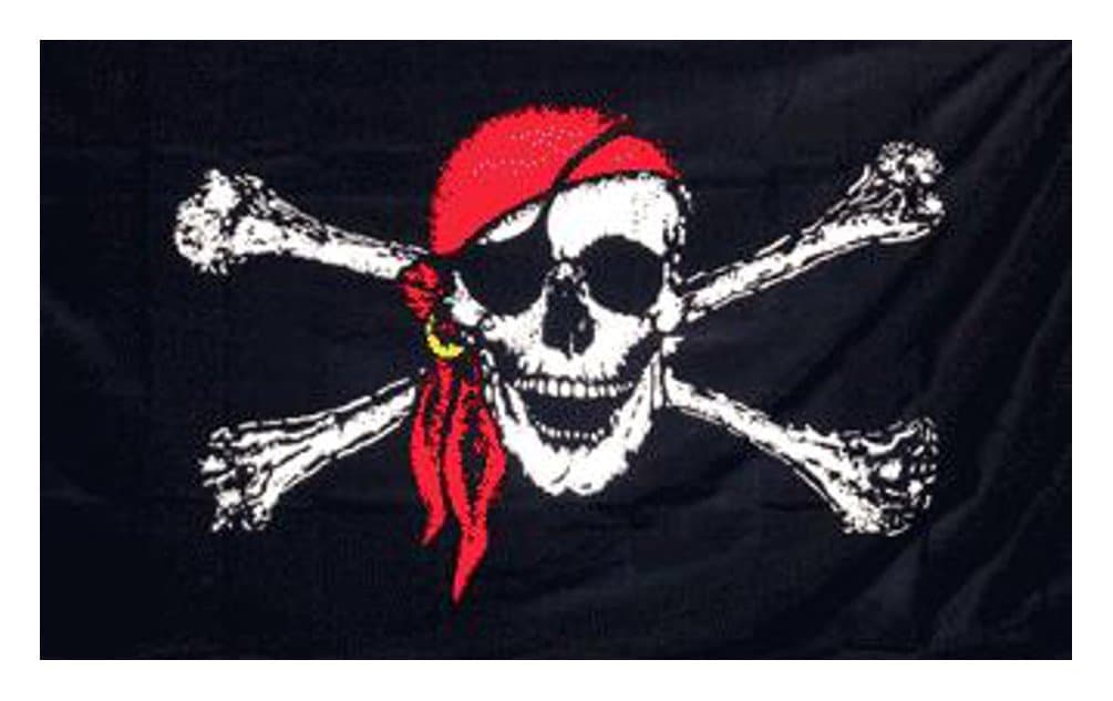 Nauticalia 5ft X 3ft Pirate Skull flag with Bandana