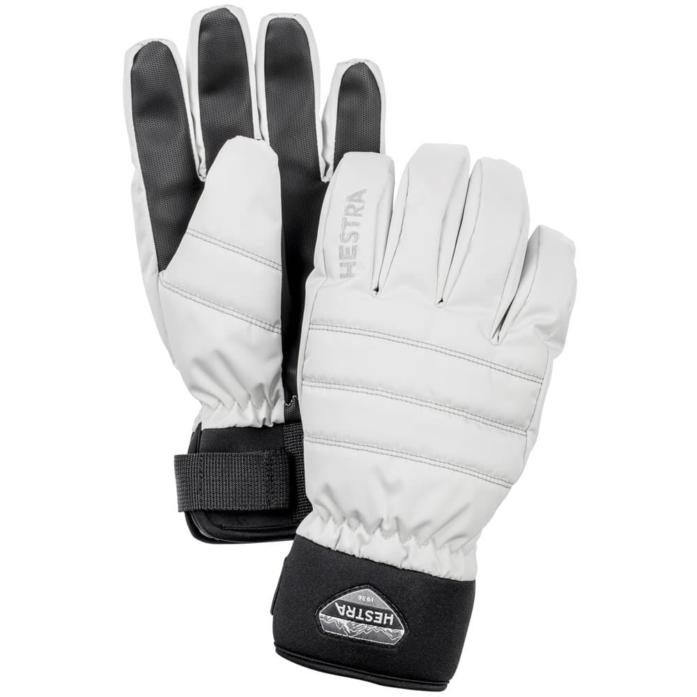 HestraBoge Czone 5 Finger Adults Ski Gloves, Ivory