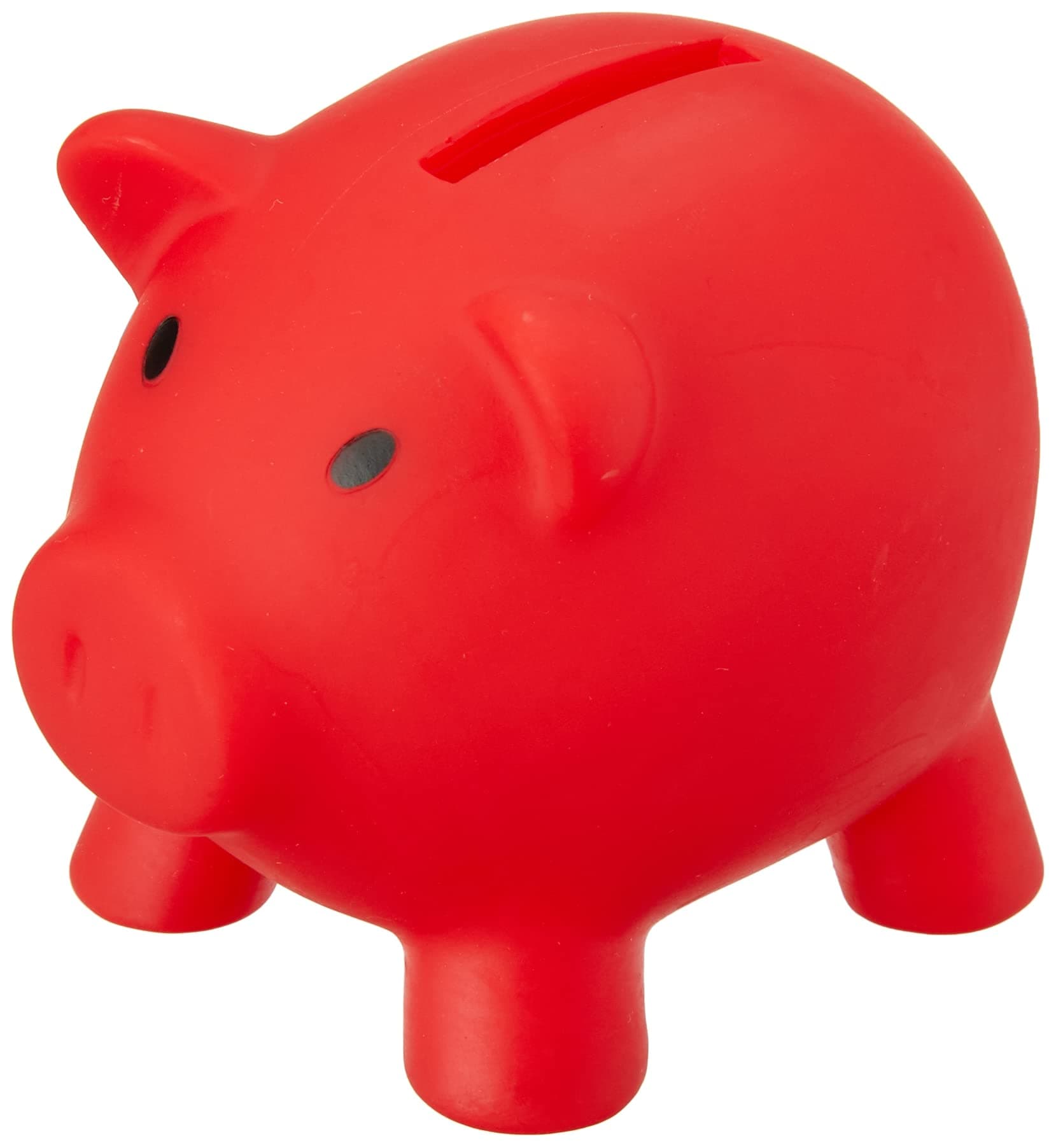 eBuyGBPiggy Bank/Money Box for Saving Coins and Cash Plastic Novelty Pig, Red
