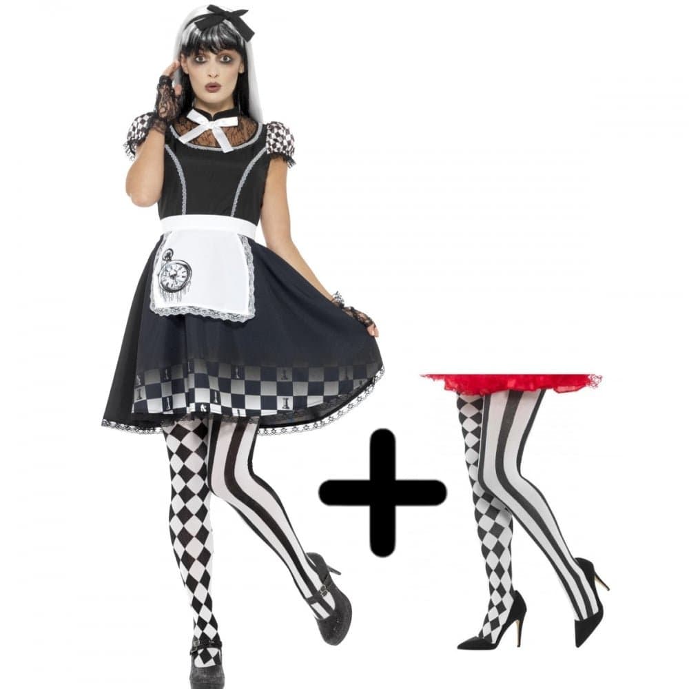 Smiffys International Gothic Alice Costume XL + Tights