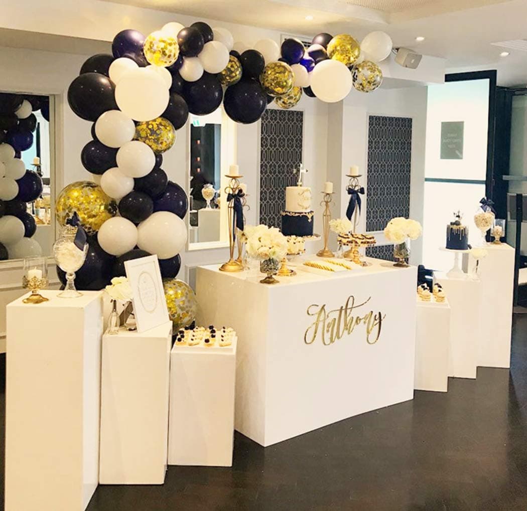 Black and White Balloon Garland Arch Kit 110pcs Balloons for Boys Birthday Bachelorette Graduation Bridal Shower Baby Shower Birthday Black & White New Year’s Eve Party Backdrop Decoration