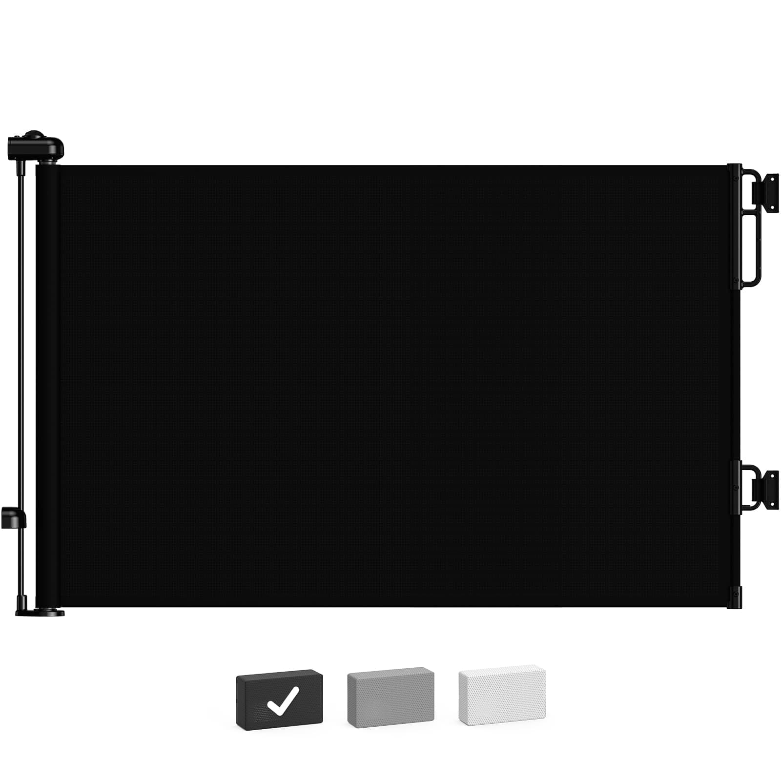 Cumbor Retractable Baby Gates for Stairs, Mom Choice Award Winner-55 Wide Mesh Dog Gate for Doorways, 34" Tall Easy to Use Pet Fence for The House, Toddler Safety Essentials Indoor&Outdoor, Black