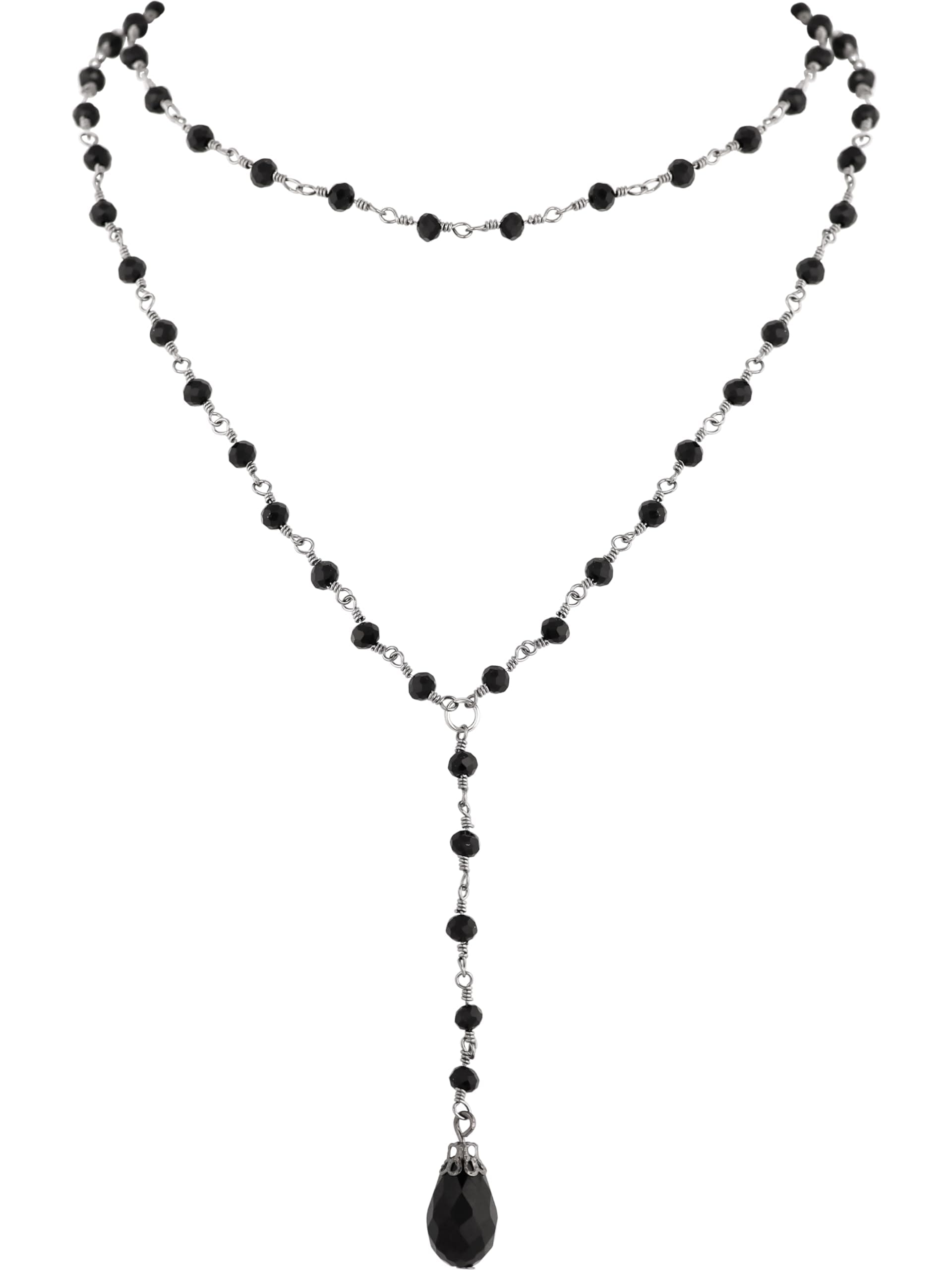 Gothic Layered Black Red Choker, Dainty Y Necklace, Bead teardrop Choker, Gothic Goth Necklace, Christmas Jewelry Gift for Women