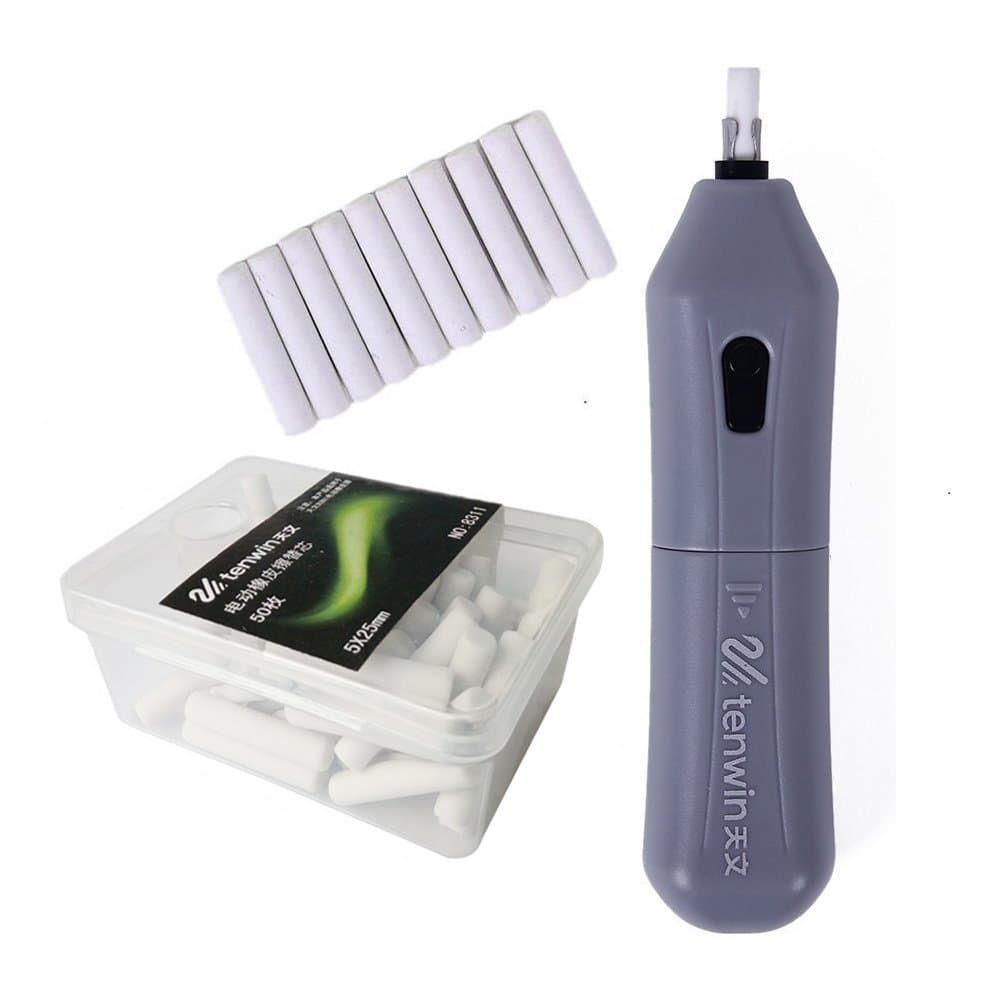 VINCILEE Electric Eraser Kit Includes 1 Electric Eraser + 60 Rubber Electric Erasers for Artists Drafting School Works for Painting Sketching Drawing