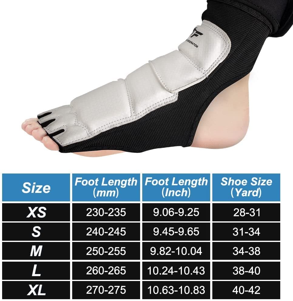 LangRay Taekwondo Sparring Gear Foot Protector Karate Boxing Sparring Foot Guard, Martial Arts Protective Foot Gear for Kung Fu Punch Bag Kickboxing MMA Training