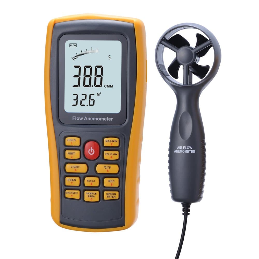 Toptekits GM8902 LCD Digital Air Flow Anemometer Wind Speed Temperature Meter Rang 0.3-45m/s