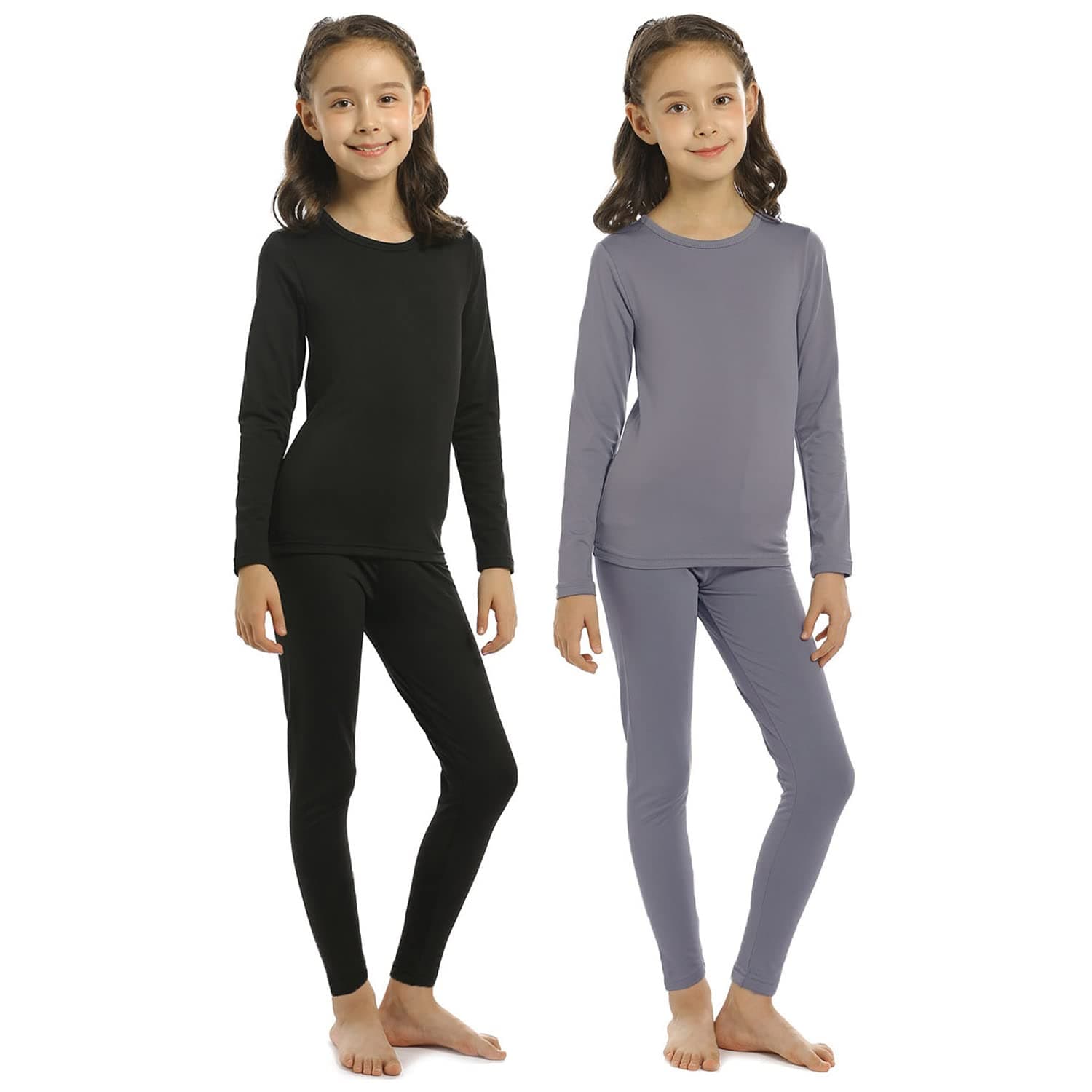 ViCherub Girls Thermal Underwear Set for Kids Long Johns Fleece Lined Base Layer Top & Bottom Cold Winter Thermals