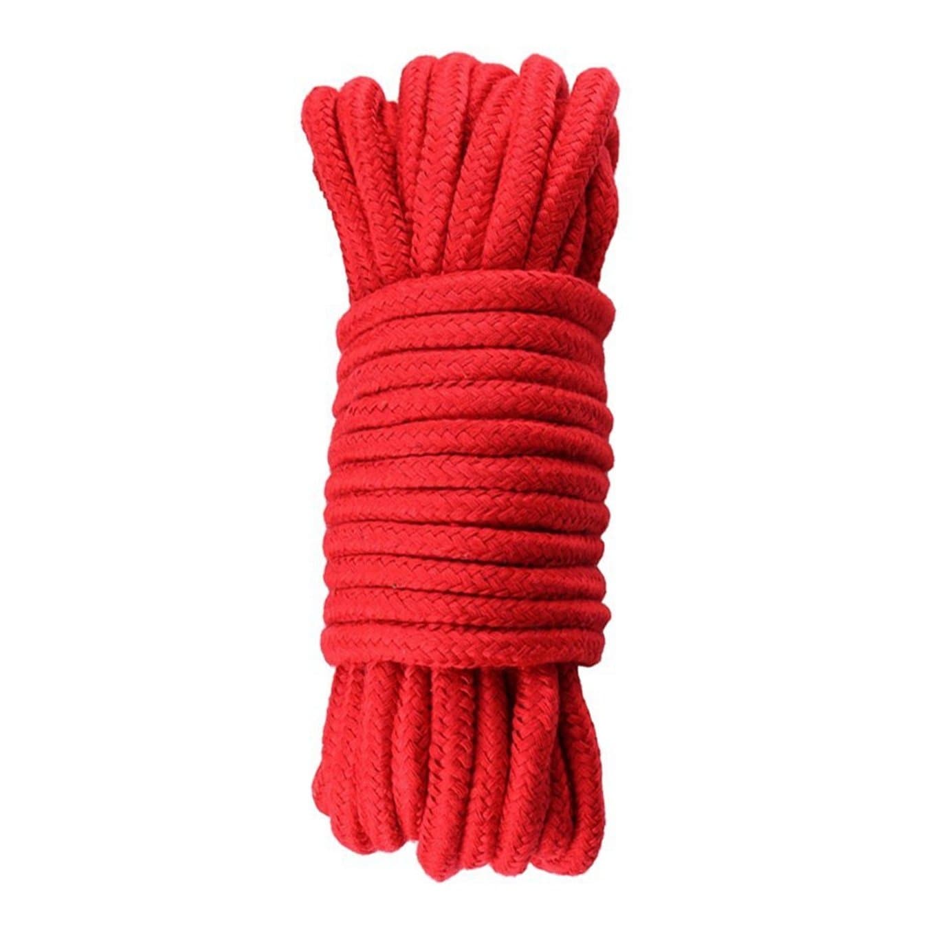 All Purpose Strong Soft Cotton Rope -Pack of 2x33 Feet (20m Total) -Durable Long Rope Strap 8mm Thickness (Red)
