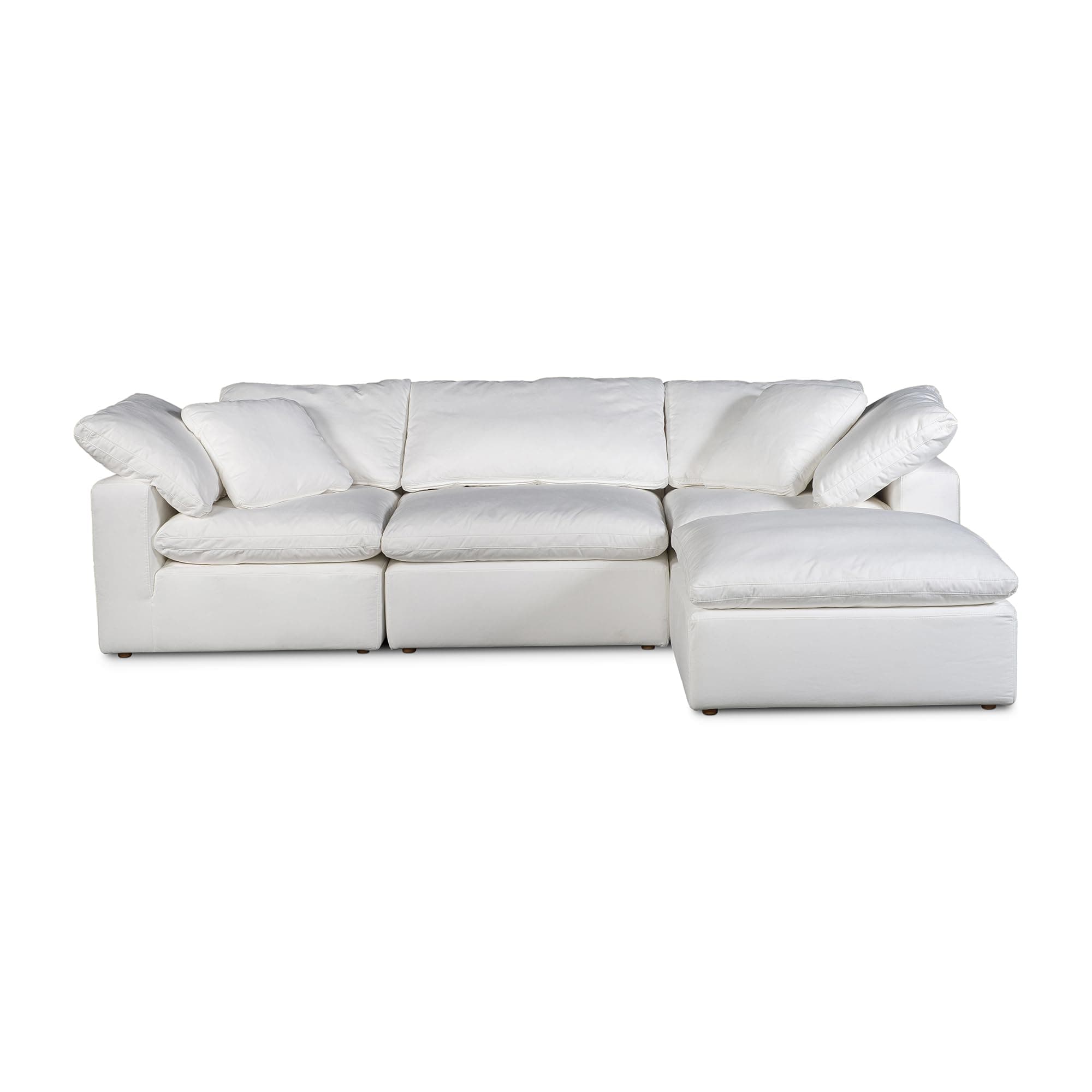 Jeremy Condo Lounge Sectional, Stain-Resistant LiveSmart Fabric, 4 Seater, White