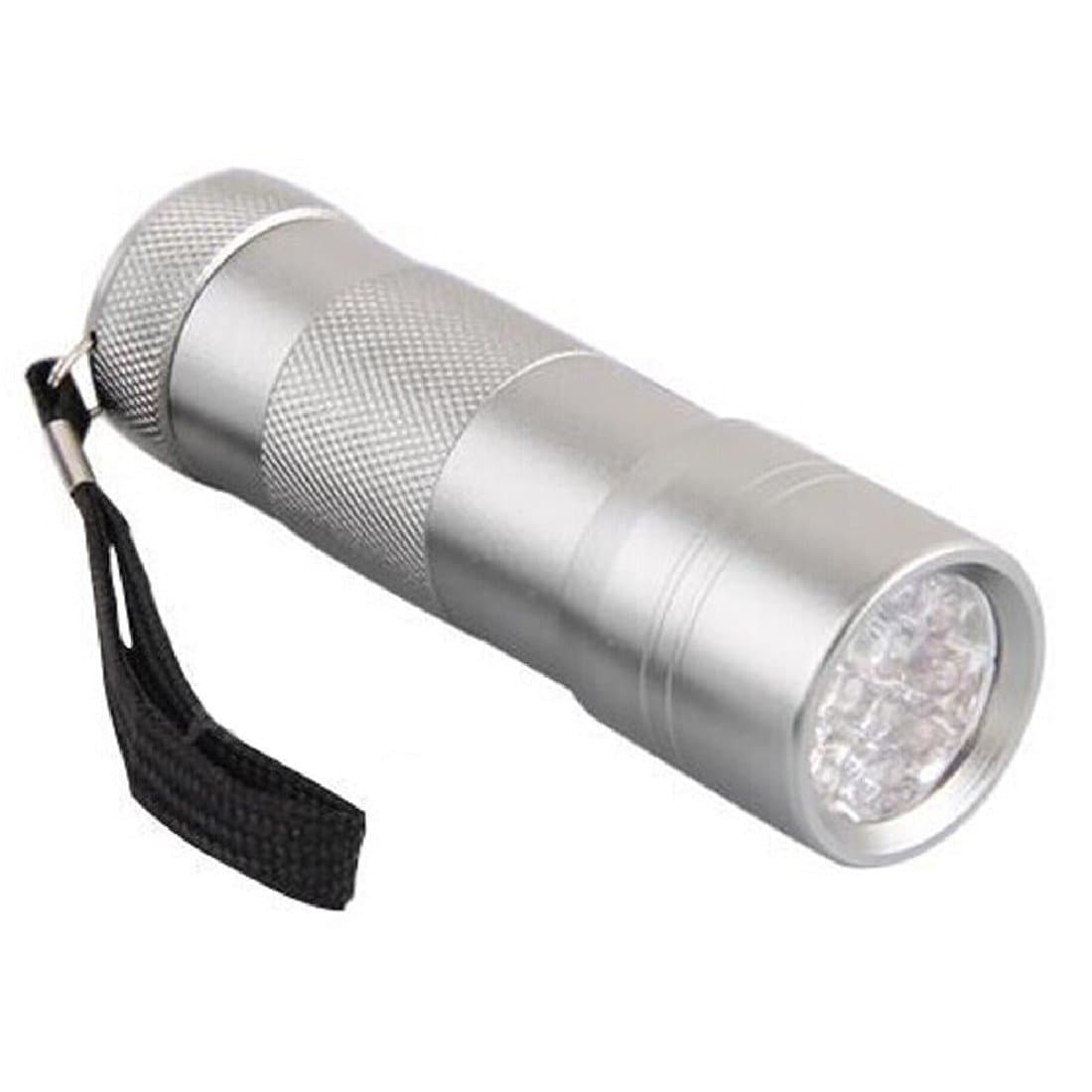 12 LED Ultra Violet UV Flashlight Torch Lamp Black Light Camping hunting silver