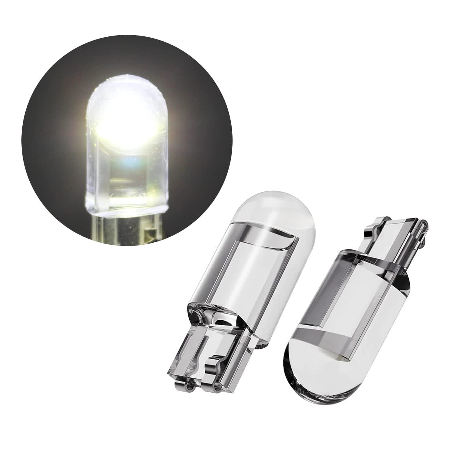 Allextreme EXT101C Universal T10 LED Parking Light Super Bright Interior Pilot License Plate Dome Indicator Lamp Bulb for Car Bike and Motorcycle (1W, White, 2 PCS)