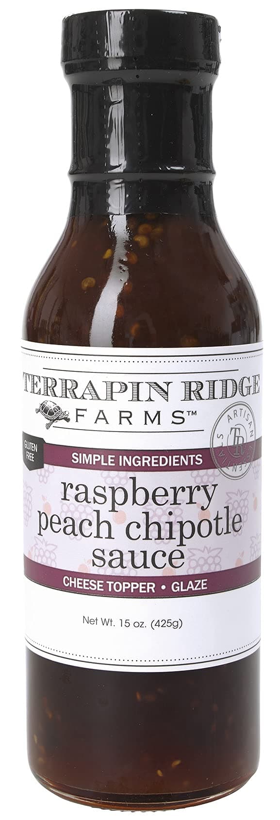 Farms Raspberry Peach Chipotle Sauce – Sweet & Smoky BBQ Glaze and Spread – 15 Fl Oz Bottle