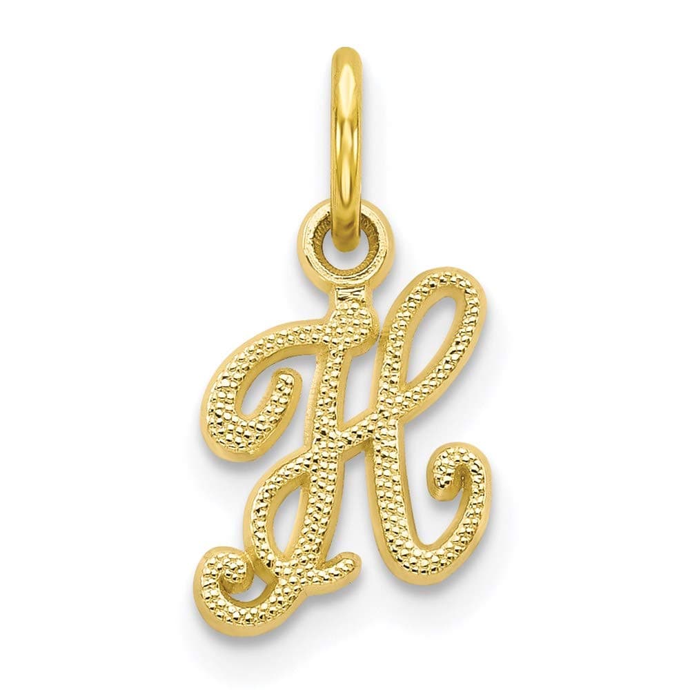 ICE CARATS 10k Yellow Gold Initial Monogram Name Letter H Pendant Charm Necklace Fine Jewelry Gifts For Women