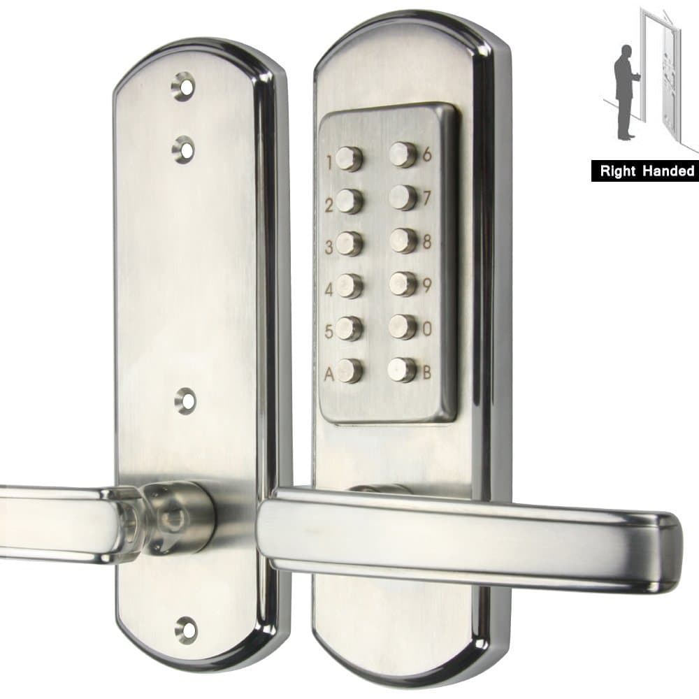 AcPulse Digital Push Button Combination Door Lock Entry Keypad Mechanical Keyless 100% Stainless Steel 304 Mechanical--Only for single bore door Not Deadbolt,Need to drill additional