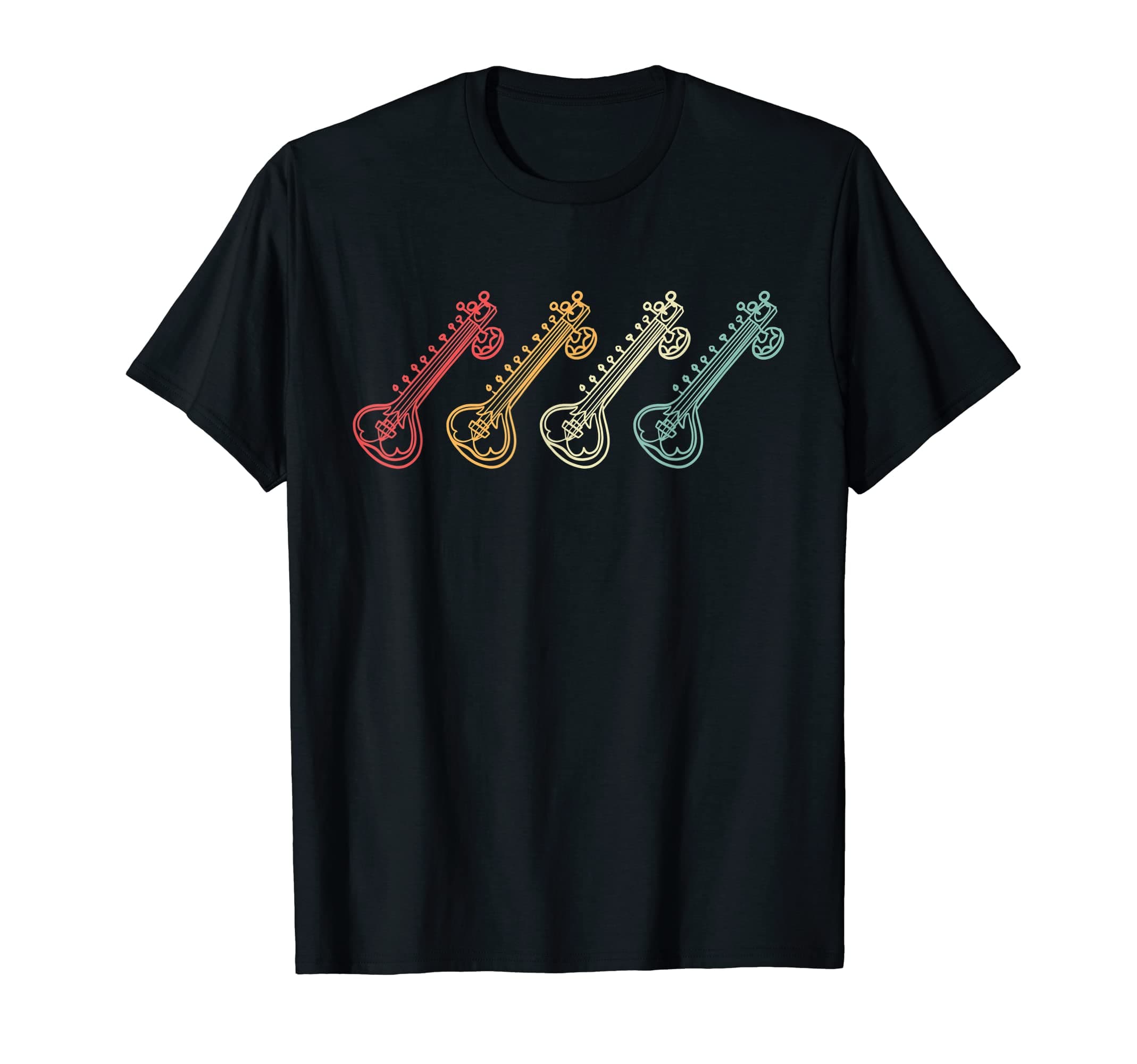 Sitarist Retro Sitar Silhouette for Sitar Player T-Shirt