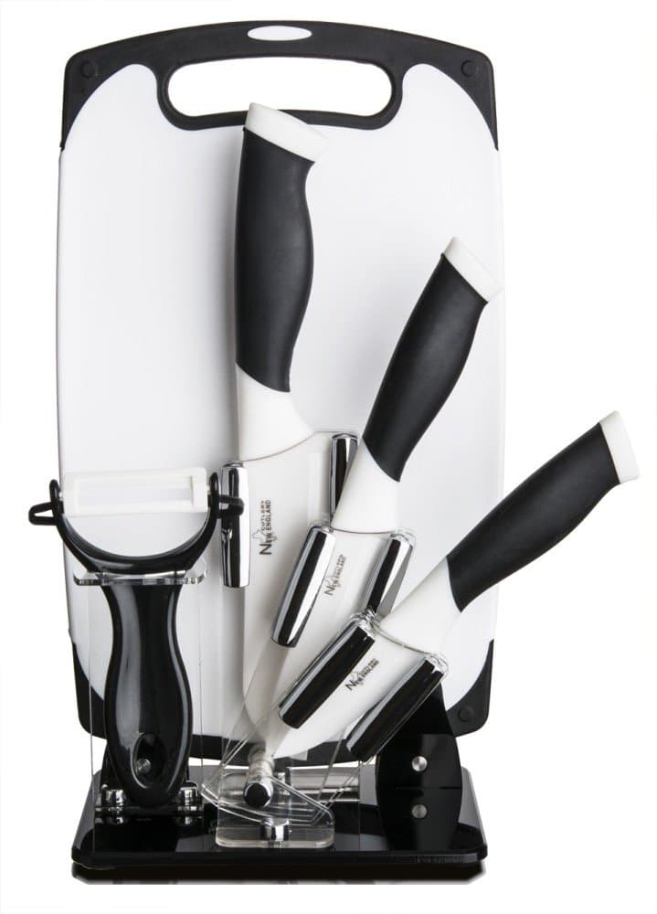 6 Pieces Ceramic |3-Inch|4-Inch|5-Inch Knife Set with Cutting Board - Black
