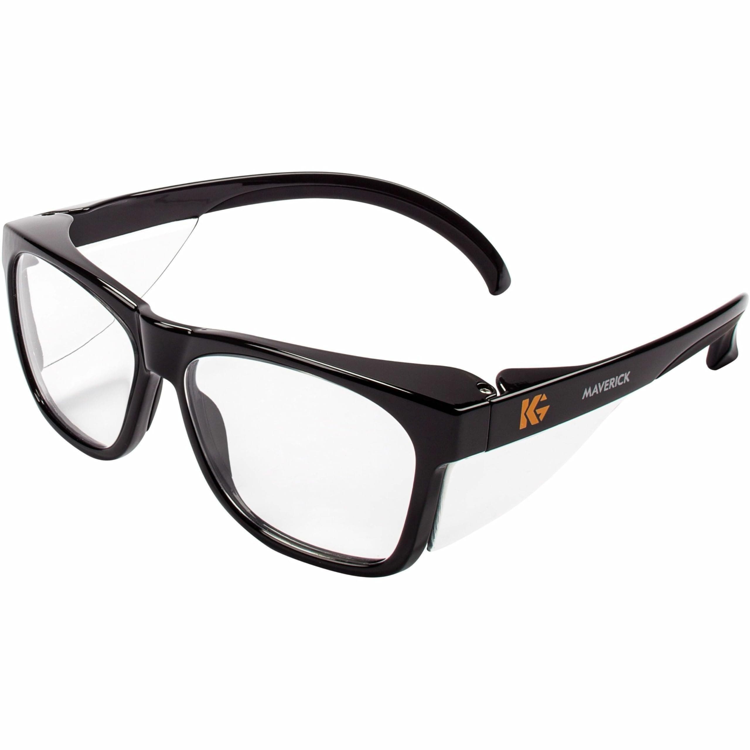 V30 Maverick Eye Protection (49309), with KleenVision™ Anti-Fog Coating, Clear Lenses, Black Frame