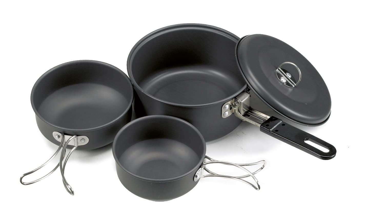 Outbound Logan Hard Anodized Aluminum 1-2 Person Cookset (Grey, Small)