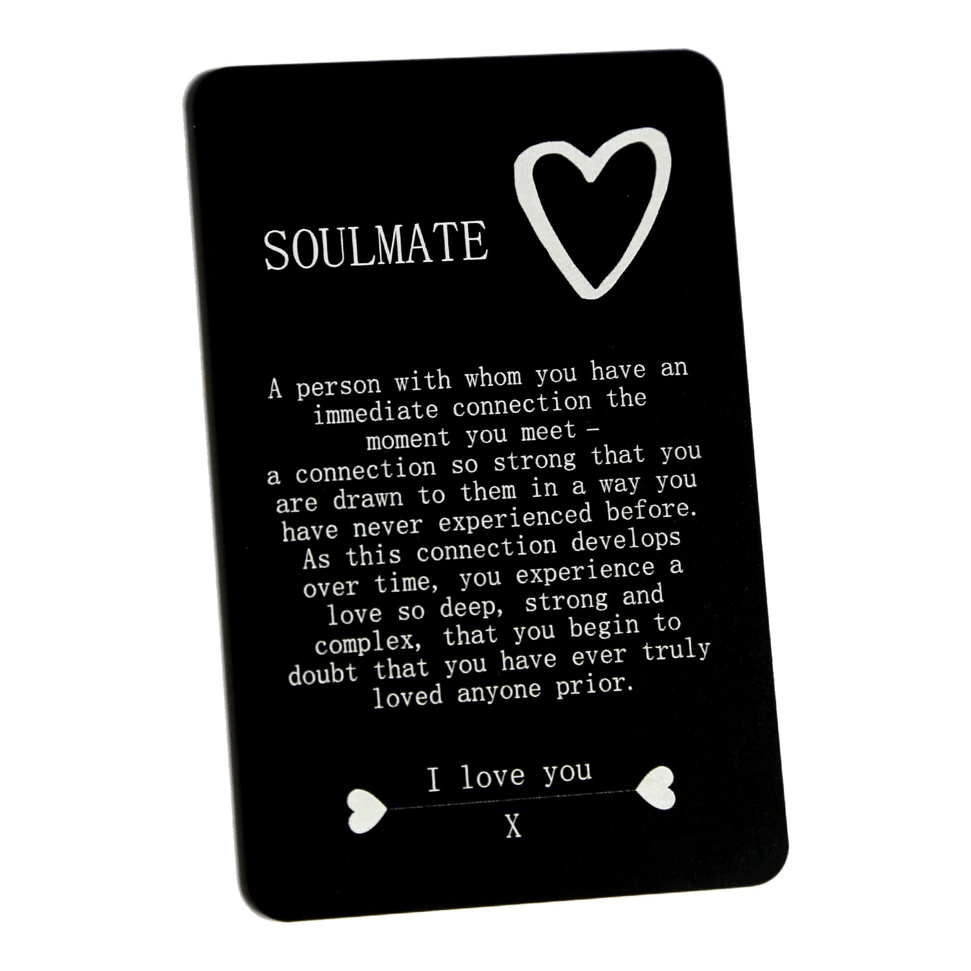 Engravity Gifts Soul Mate Quote Metal Wallet Card I Love Gift For Him/Her